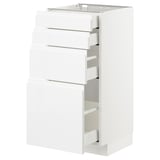 METOD Base cab 4 frnts/4 drawers, white Maximera/Voxtorp high-gloss/white, 40x41x80 cm