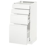 METOD Base cab 4 frnts/4 drawers, white Maximera/Voxtorp matt white, 40x41x80 cm