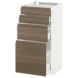 METOD Base cab 4 frnts/4 drawers, white Maximera/Voxtorp walnut, 40x41x80 cm