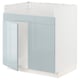 METOD Base cab f HAVSEN double bowl sink, white/Kallarp light grey-blue, 80x60x80 cm