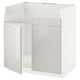 METOD Base cab f HAVSEN double bowl sink, white/Ringhult light grey, 80x60x80 cm
