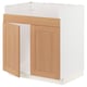 METOD Base cab f HAVSEN double bowl sink, white/Vedhamn oak, 80x60x80 cm