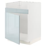 METOD Base cab f HAVSEN single bowl sink, white/Kallarp light grey-blue, 60x60x80 cm