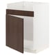 Option: METOD Base cab f HAVSEN single bowl sink, white/Sinarp brown, 60x60x80 cm