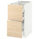 METOD Base cab f hob/2 fronts/3 drawers, white/Askersund light ash effect, 40x60x80 cm
