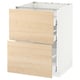 METOD Base cab f hob/2 fronts/3 drawers, white Maximera/Askersund light ash effect, 60x60x80 cm