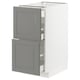 METOD Base cab f hob/2 fronts/3 drawers, white Maximera/Bodbyn grey, 40x60x80 cm