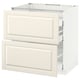 METOD Base cab f hob/2 fronts/3 drawers, white Maximera/Bodbyn off-white, 80x60x80 cm