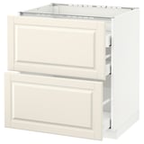 METOD Base cab f hob/2 fronts/3 drawers, white Maximera/Bodbyn off-white, 75x60x80 cm