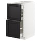 METOD Base cab f hob/2 fronts/3 drawers, white Maximera/Lerhyttan black stained, 40x60x80 cm