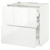 METOD Base cab f hob/2 fronts/3 drawers, white Maximera/Ringhult white, 80x60x80 cm