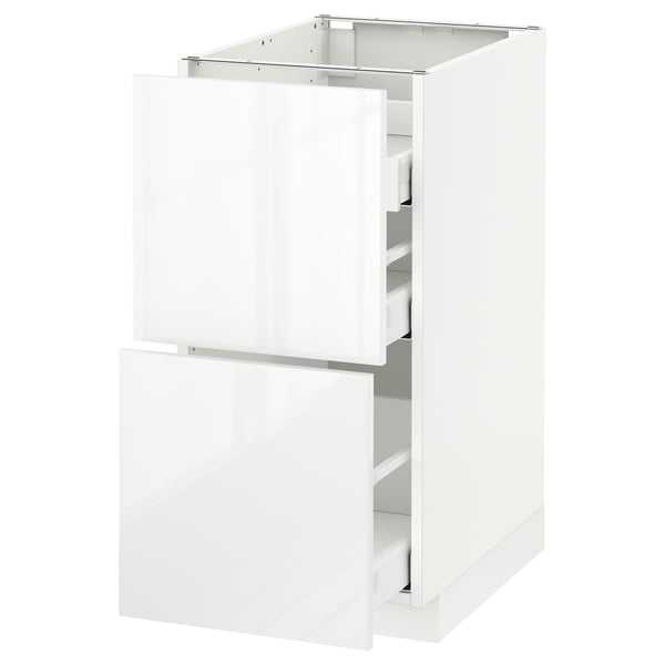 METOD Base cab f hob/2 fronts/3 drawers, white Maximera/Ringhult white, 40x60x80 cm