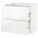 METOD Base cab f hob/2 fronts/3 drawers, white Maximera/Ringhult white, 90x60x80 cm