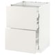 METOD Base cab f hob/2 fronts/3 drawers, white Maximera/Veddinge white, 60x60x80 cm
