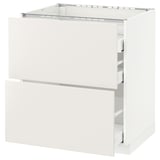 METOD Base cab f hob/2 fronts/3 drawers, white Maximera/Veddinge white, 75x60x80 cm