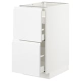 METOD Base cab f hob/2 fronts/3 drawers, white Maximera/Voxtorp high-gloss/white, 40x60x80 cm