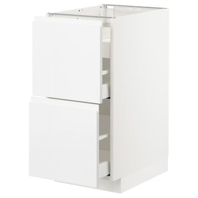 METOD Base cab f hob/2 fronts/3 drawers, white Maximera/Voxtorp high-gloss/white, 40x60x80 cm
