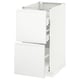 METOD Base cab f hob/2 fronts/3 drawers, white Maximera/Voxtorp matt white, 40x60x80 cm