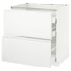 METOD Base cab f hob/2 fronts/3 drawers, white Maximera/Voxtorp matt white, 80x60x80 cm