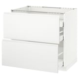 METOD Base cab f hob/2 fronts/3 drawers, white Maximera/Voxtorp matt white, 90x60x80 cm