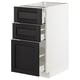 METOD Base cab f hob/3 fronts/3 drawers, white Maximera/Lerhyttan black stained, 40x60x80 cm