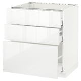 METOD Base cab f hob/3 fronts/3 drawers, white Maximera/Ringhult white, 75x60x80 cm