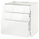 METOD Base cab f hob/3 fronts/3 drawers, white Maximera/Ringhult white, 80x60x80 cm