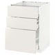 METOD Base cab f hob/3 fronts/3 drawers, white Maximera/Veddinge white, 60x60x80 cm
