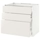 METOD Base cab f hob/3 fronts/3 drawers, white Maximera/Veddinge white, 90x60x80 cm