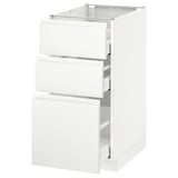 METOD Base cab f hob/3 fronts/3 drawers, white Maximera/Voxtorp matt white, 40x60x80 cm