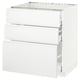 METOD Base cab f hob/3 fronts/3 drawers, white Maximera/Voxtorp matt white, 75x60x80 cm