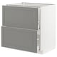 METOD Base cab f sink+2 fronts/2 drawers, white Maximera/Bodbyn grey, 80x60x80 cm