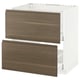 METOD Base cab f sink+2 fronts/2 drawers, white Maximera/Voxtorp walnut, 80x60x80 cm