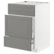 METOD Base cab f sink+3 fronts/2 drawers, white Maximera/Bodbyn grey, 60x60x80 cm