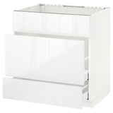 METOD Base cab f sink+3 fronts/2 drawers, white Maximera/Ringhult white, 80x60x80 cm