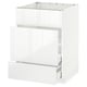 METOD Base cab f sink+3 fronts/2 drawers, white Maximera/Ringhult white, 60x60x80 cm