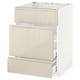 METOD Base cab f sink+3 fronts/2 drawers, white Maximera/Voxtorp high-gloss light beige, 60x60x80 cm