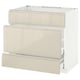 METOD Base cab f sink+3 fronts/2 drawers, white Maximera/Voxtorp high-gloss light beige, 90x60x80 cm