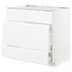 METOD Base cab f sink+3 fronts/2 drawers, white Maximera/Voxtorp high-gloss/white, 90x60x80 cm