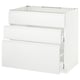 METOD Base cab f sink+3 fronts/2 drawers, white Maximera/Voxtorp matt white, 90x60x80 cm