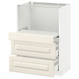 METOD Base cab w pull-out shelf/2 drawers, white Maximera/Bodbyn off-white, 60x41x80 cm