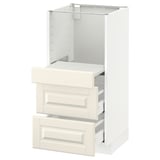 METOD Base cab w pull-out shelf/2 drawers, white Maximera/Bodbyn off-white, 40x41x80 cm