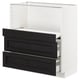METOD Base cab w pull-out shelf/2 drawers, white Maximera/Lerhyttan black stained, 80x41x80 cm