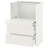 METOD Base cab w pull-out shelf/2 drawers, white Maximera/Veddinge white, 60x41x80 cm
