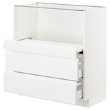 METOD Base cab w pull-out shelf/2 drawers, white Maximera/Voxtorp high-gloss/white, 80x41x80 cm