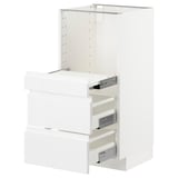 METOD Base cab w pull-out shelf/2 drawers, white Maximera/Voxtorp high-gloss/white, 40x41x80 cm