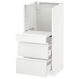 METOD Base cab w pull-out shelf/2 drawers, white Maximera/Voxtorp matt white, 40x41x80 cm