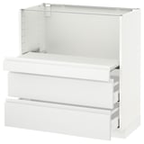 METOD Base cab w pull-out shelf/2 drawers, white Maximera/Voxtorp matt white, 80x41x80 cm