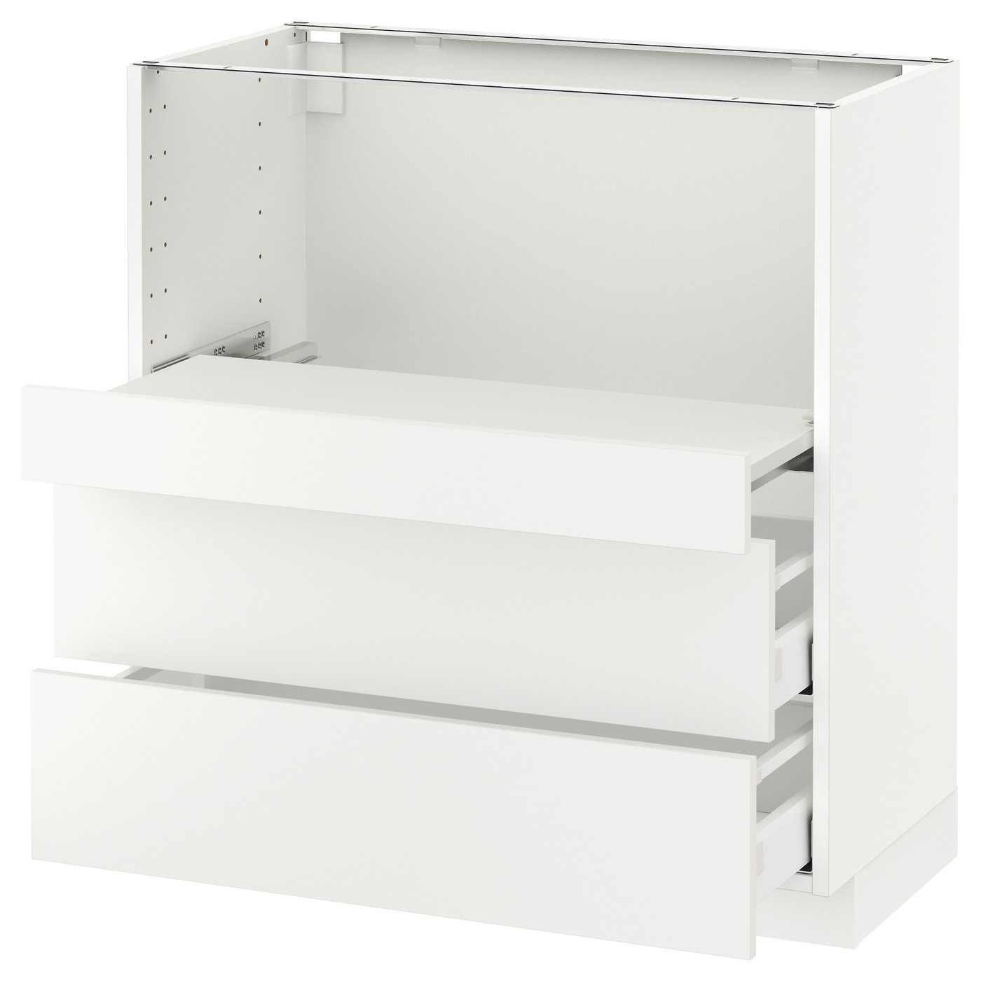 METOD Base cab w pullout shelf/2 drawers white Maximera, Häggeby white IKEA