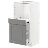 METOD Base cab w pull-out shelf/drawer, white Maximera/Bodbyn grey, 40x41x80 cm
